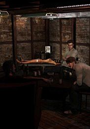 Every muscle in her body spasmed in response to the electricity - Detective trap by Quoom